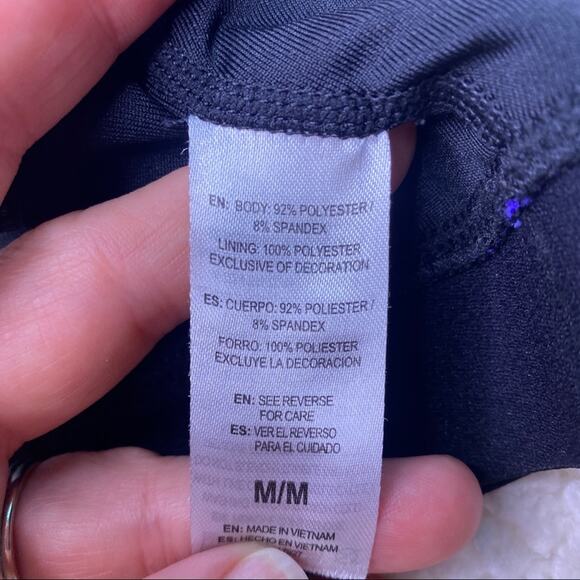 Reebok Sports Bra Blue and Black Medium - Picture 10 of 10